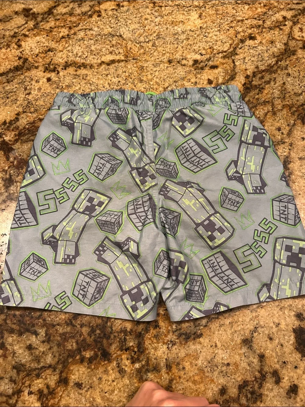 Carter's Minecraft Boys' Gray & Green Graphic Swim Shorts